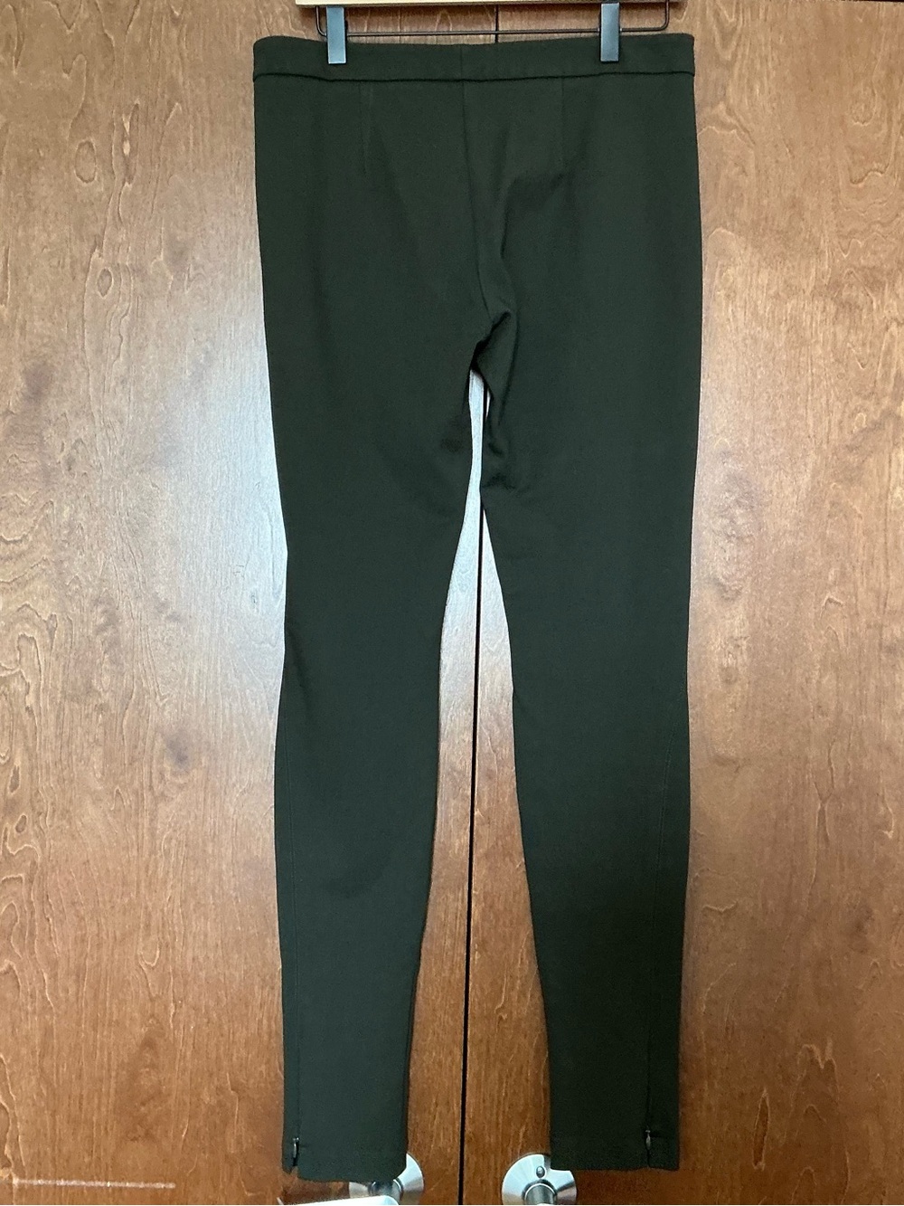 Vince Ponte knit Slim Pants Ankle Zip Size 10 Chocolate Brown Minimalist Career - Picture 6 of 12
